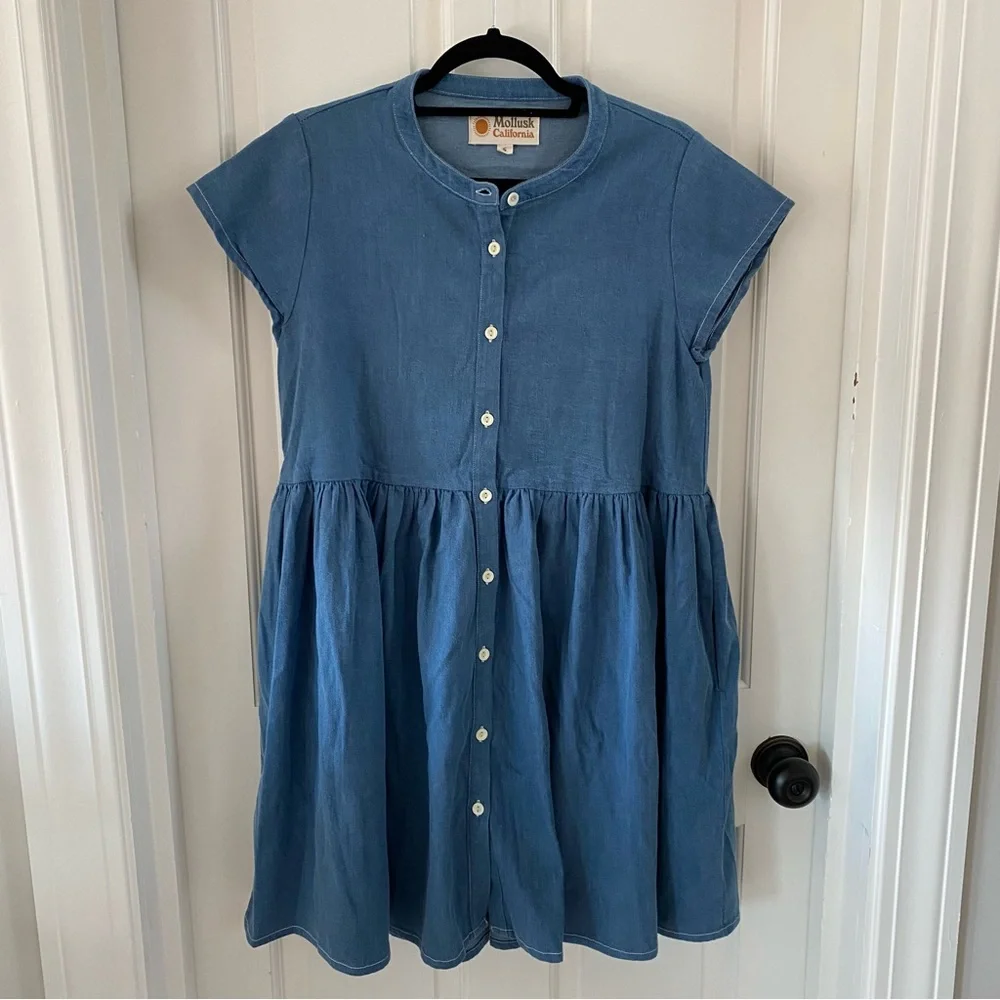 Blue Denim Mini Dress - Picture 11 of 12